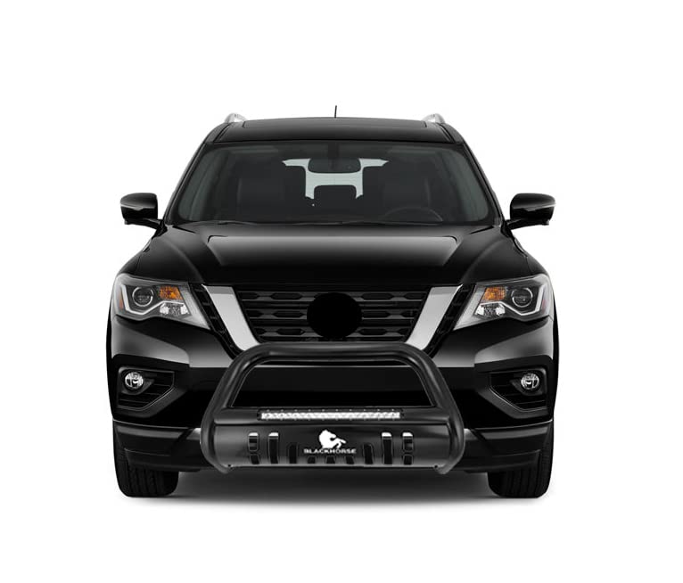 Beacon Black Horse Bull Bar Skid Plate Compatible with 2013-2021 Nissan Pathfinder-BE-A1802B