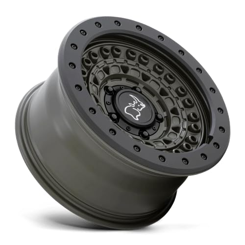 Black Rhino BARRICADE Hard Alloys 17X8.5 6X5.5 4.75 0mm OLIVE DRAB GREEN W/BLK ROCK - 1785BCD006140N12