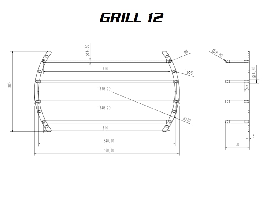 GRILL12 Massive Audio 12-Inch Subwoofer Grill | Deep-Set Anodized Steel Protective Cover - Heavy-Duty Mesh Guard for Car Audio Subs – Universal 12" Speaker Protection