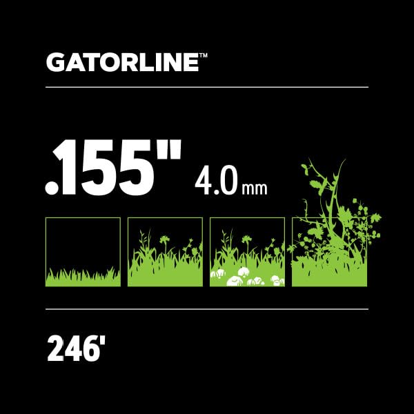 Oregon Gatorline Magnum 155 Trimmer Line Heavy Duty, Professional Square Weed Wacker String for Gas and Electric Grass Trimmer and Brushcutters, Fits Most Standard Models .155" x 246-Foot (22-855)