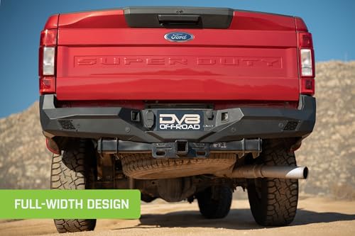 Offroad DV8 Spec Series Rear Bumper for 2017-2025 Ford Super Duty | Full-Width Design | Pair of Pod Light Mounts | Retains Factory Parking Sensors | Compatible with Factory Hitch | Steel Construction