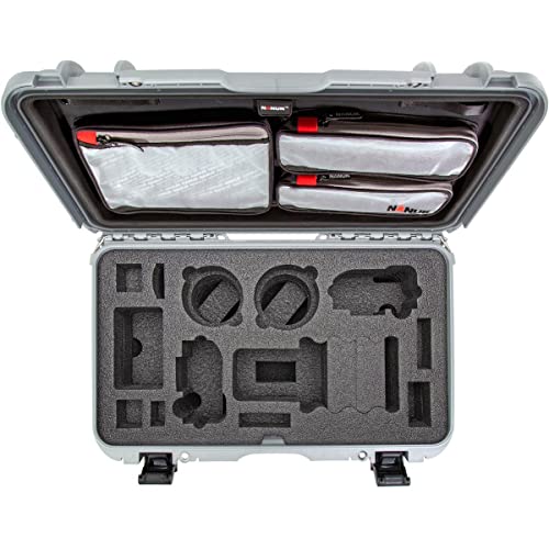 Nanuk 935 Media Series Wheeled Lightweight NK-7 Resin Waterproof Hard Case with Lid Organizer and Foam Insert for Canon and Nikon DSLR Cameras, Silver