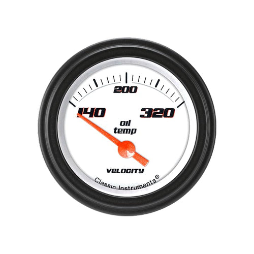 Velocity Classic Instruments White 2-1/8" Oil Temperature Gauge VS28WBLF