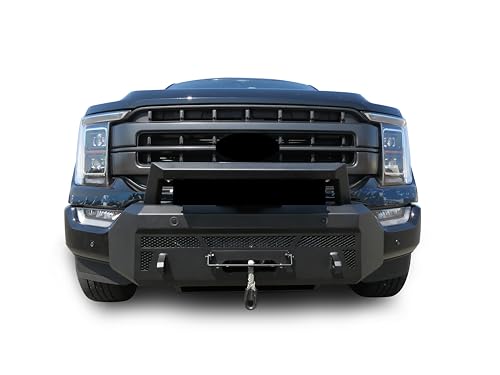 Heavy Duty Black Horse Armour III Front Winch Bumper Textured Black Compatible with 2021-2023 Ford F-150(Excl. 22-23 F150 Lightning EV)-AR3HD42NL