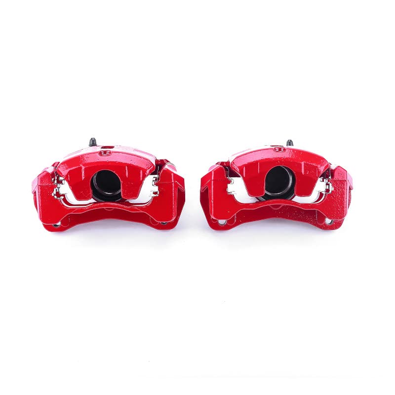 Power Stop S2614C Front Pair of High-Temp Red Powder Coated Calipers For Mitsubishi Eclipse 2006-2012, Mitsubishi Galant 2004-2009 [Model Specific]