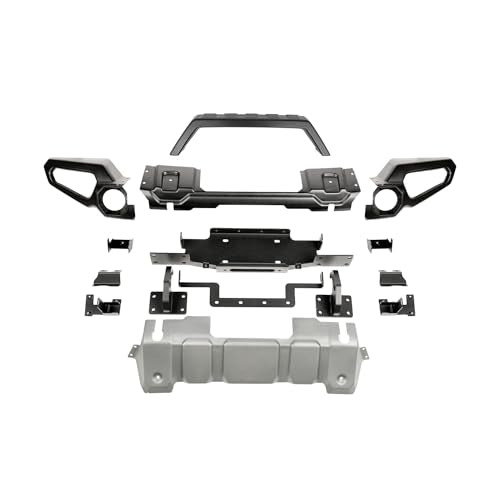 Venator Rugged Ridge Bumper, Front for Jeep Wrangler/Gladiator | Full Width w/Overrider & Winch Tray, Steel, Black | 11549.41 | Fits 2018-2025 Jeep Wrangler JL; 2020-2025 Jeep Gladiator JT