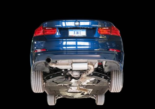 AWE Tuning Touring Edition Exhaust 13-18 BMW 320i (F30) w/ Performance Mid Pipe - Diamond Blk Tips