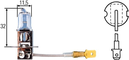 Hella H71070662 H3 Xenon Yellow Optilux Series Halogen Bulbs, 12V, 55W, 2 Pack