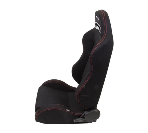 Type-R NRG Sport Seats (Pair) Cloth w/NRG Logo - Black w/Red Stitch