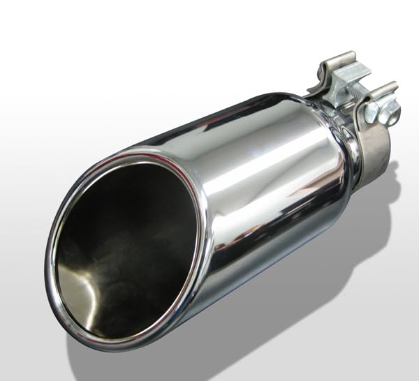 Exhaust Muffler Tip Black Horse, 3" inlet,4" outlet and 10" Length Single Wall Stainless Steel Compatible with All Cars, Trucks and SUVs-MT-RR01SS