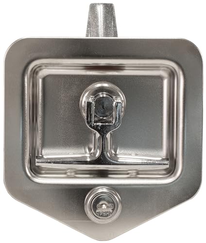 Buyers Products T-Handle L8915 Locking Latch, Single Point with Gasket, with 2 Keys, Zinc-Plated Steel, for Truck Bed Tool Boxes, Trailer Doors, RVs, Campers, Truck Cap Latch