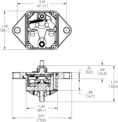 Blue Sea Systems 285 Series Thermal Circuit Breakers, Panel Mount, 48V DC, 80A