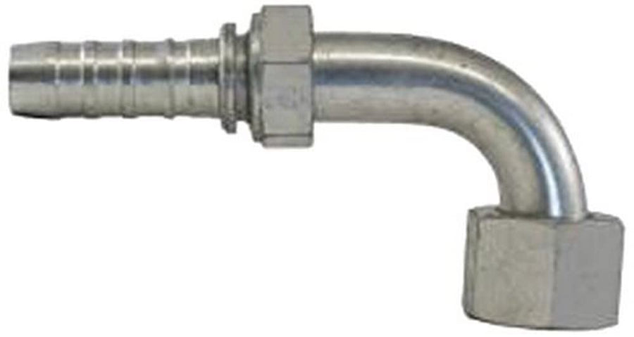 GlobalSpiral Couplings Gates 12GS-16FFORX90S, Female Flat-Face O-Ring Swivel, Zinc Plated Carbon Steel, 5.39", 90° Bent Tube, 3/4" ID