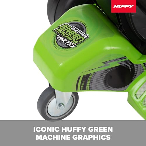 Huffy Vortex Green Machine 12V Battery Powered Ride On, Ideal for Ages 8+, Easy to Operate, Adjustable Frame, Endless Fun, Balanced Spins and Wheelies, 8 MPH, Max Weight 150 Pounds