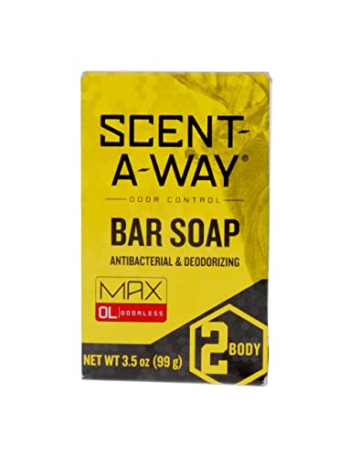 Scent-A-Way MAX Bar Body Soap - Hunters Specialties Hunting Odorless Green Soap Scent Eliminator for Hunters, Trappers, Anglers, and Campers - 3.5 Oz Bar