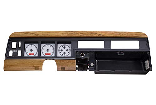Dakota Digital VHX System-Silver Alloy Style Face w/Red Display Compatible with 1986-91 Jeep Wagoneer/J-Trucks