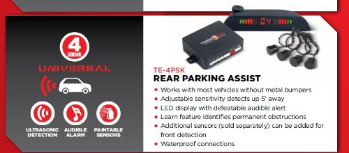 Metra 4 Sensor Third Eye Rear Parking Kit with LED Display and Audible Alert (Black)