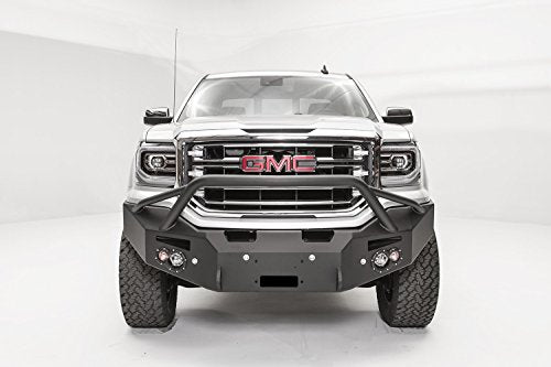 Premium Winch Front Bumper Fab Fours GS16-F3952-B Uncoated/Paintable w/Sensors Pre-Runner Guard [AWSL]
