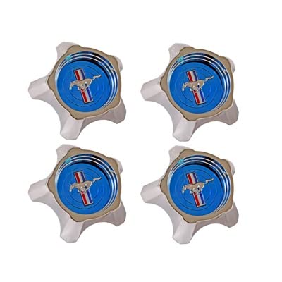 Styled Steel Wheel Hub Caps Scott Drake C7ZZ-1130-AK Blue Original Design - 4