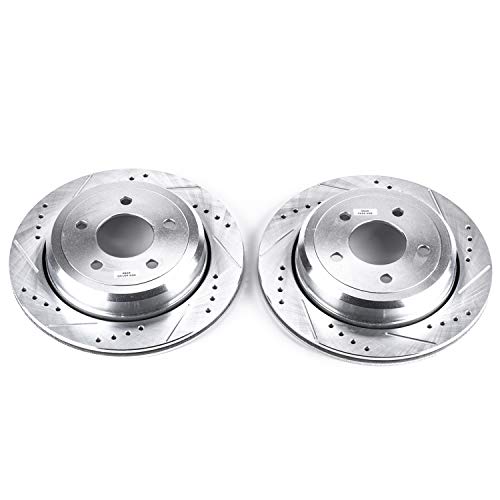 Power Stop Rear AR8165XPR Drilled & Slotted Rotor Pair For Ford Crown Victoria 2003-2011, Mercury Grand Marquis 2003-2011, Mercury Marauder 2003-2004 [Model Specific]