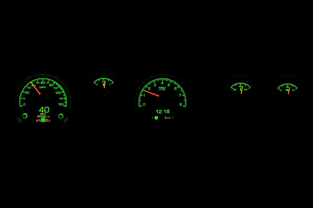 Dakota Digital HDX-70P-FIR-K Analog Gauge Instrument System Compatible with 1970-81 Pontiac Firebird Black Alloy