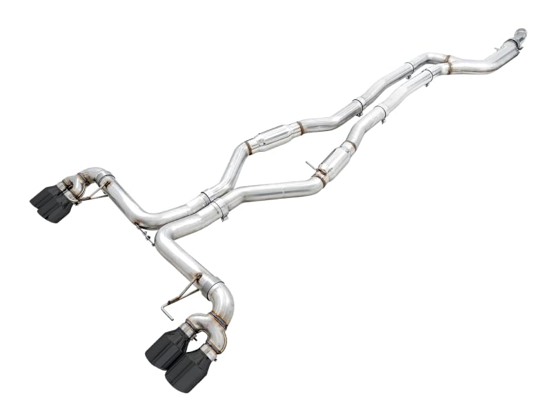 2019+ BMW M340i (G20) AWE Tuning Track Edition Exhaust - Quad Diamond Black Tips - 3020-43085
