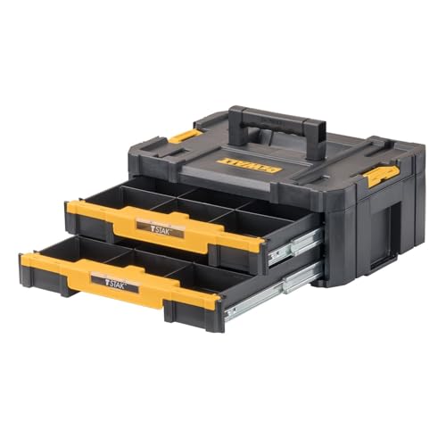 TSTAK DEWALT Tool Storage Organizer with Double Drawers, Holds Up to 16.5 lbs. (DWST17804)