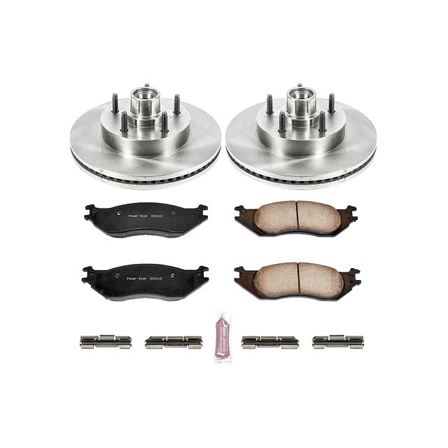 Power Stop Autospecialty KOE4578 Front Replacement Brake Kit-OE Brake Rotors & Ceramic Brake Pads For Ford E-150 2004-2006, Ford E-150 Club Wagon 2004-2005 [Model Specific]