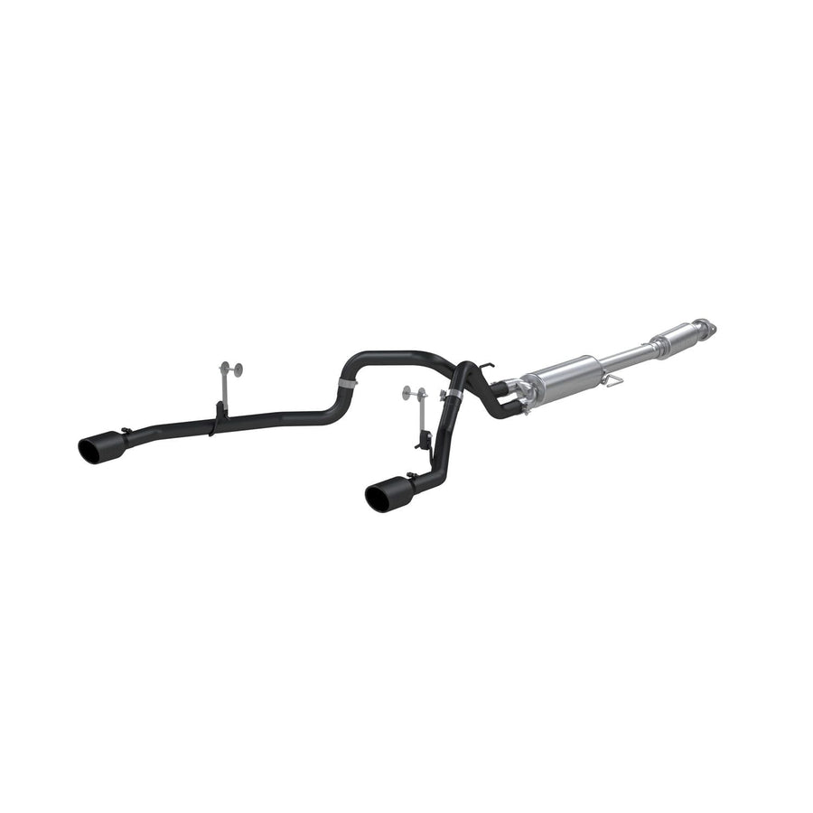 2021+ MBRP F-150 2.7L/ 3.5L Ecoboost, 5.0L 3in Cat Back 2.5in Dual Split Rear - Black Coated