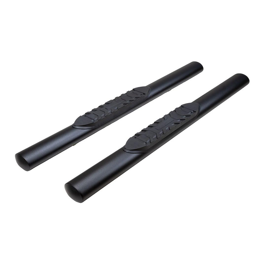 TrailFX Nerf Bars 2021-2025 for Ford Bronco 2 Door Steel 4 Inch Oval Straight Powder Coated Black with Step Pads Rocker Panel Mount TrailFX A1556T