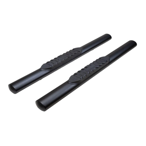 TrailFX Nerf Bars 2021-2025 for Ford Bronco 2 Door Steel 4 Inch Oval Straight Powder Coated Black with Step Pads Rocker Panel Mount TrailFX A1556T