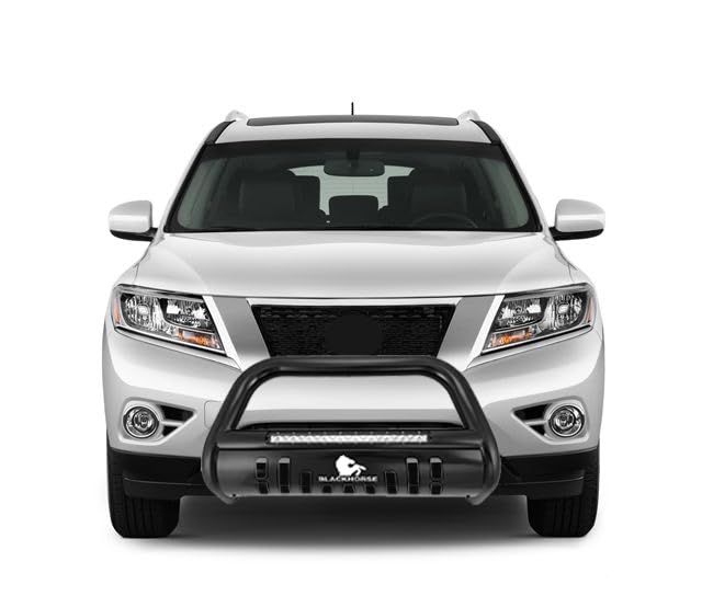 Beacon Black Horse Bull Bar Skid Plate Compatible with 2013-2021 Nissan Pathfinder-BE-A1802B