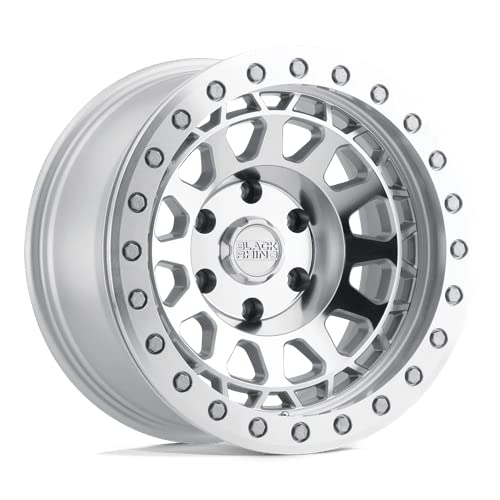 Black Rhino PRIMM Hard Alloys BEADLOCK 17X8.5, 6X5.5, 3.57, -30mm SILVER W/ MIRROR FACE & MACHINED RING - 1785PRM-06140S12