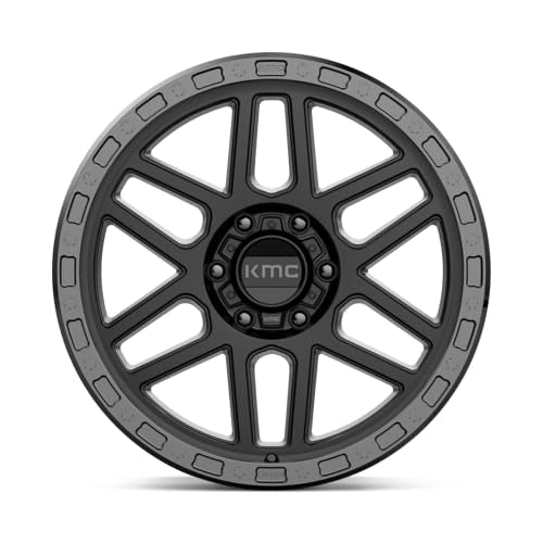 Kmc Wheel Mesa 17x9 6x139.7 Satin Black With Gloss Black Lip -12mm - FREE T-SHIRT INCLUDED!