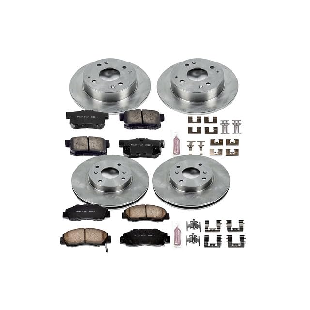POWERSTOP Autospecialty KOE1238 Front and Rear Replacement Brake Kit-OE Brake Rotors & Ceramic Brake Pads For Acura CL 1998-1999 [Model Specific]