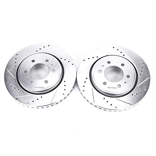 Power Stop Front AR85108XPR Drilled and Slotted Rotors Pair For 2007-2021 Ford Expedition | 2010-2020 Ford F-150 6 Lug Models | 2007-2021 Lincoln Navigator