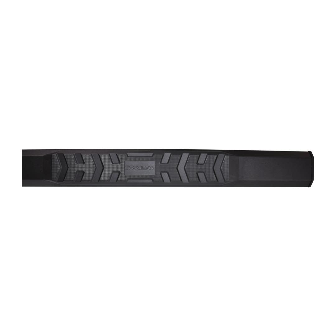 Nerf Bars TrailFX AL4015B Fits 2004-2015 Nissan Titan Crew Cab | Titanium Black Powder Coated Aluminum Side Steps with Step Pads | Rocker Panel Mount, Set of 4-1/2 Inch Hexagonal Running Boards
