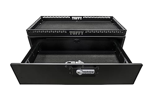 Security Drawer Tuffy with Shelf – Universal Fit for Mid-Sized SUVs | Heavy-Duty Locking Cargo Storage Box | Black Steel, 85 lb Capacity