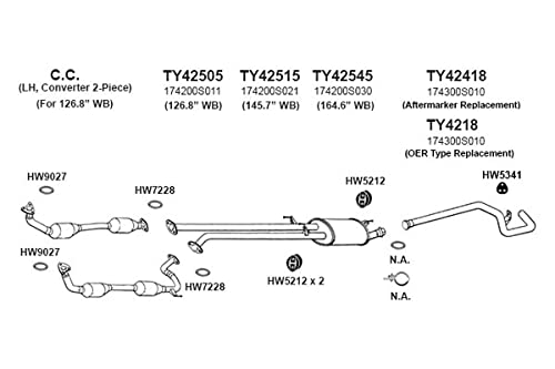 Center Ansa TY42515 - Exhaust Muffler