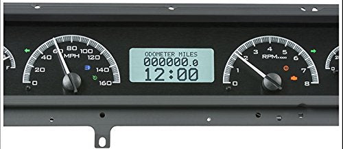 Dakota Digital VHX-66F-FAR-K-W Analog Gauge Dash System Compatible with Ford 1966-67 Fairlane Car Black Alloy White