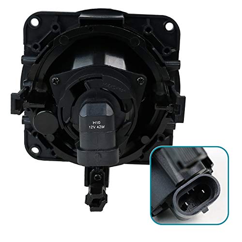 Fog Lights Spec-D Tuning Smoke Lens +H10 Bulbs Compatible with Ford Focus SVT 2000-2004, 2003-2004 Mustang Cobra, 2006 Escape, L+R Pair Assembly