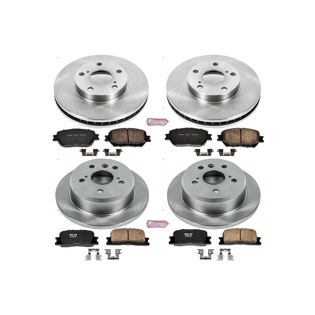 POWERSTOP Autospecialty KOE1066 Front and Rear Replacement Brake Kit-OE Brake Rotors & Ceramic Brake Pads For Toyota Camry 2002-2006 [Model Specific]