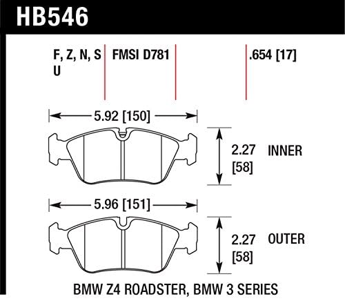 Performance Hawk HB546Z.654 Ceramic Street Brake Pads