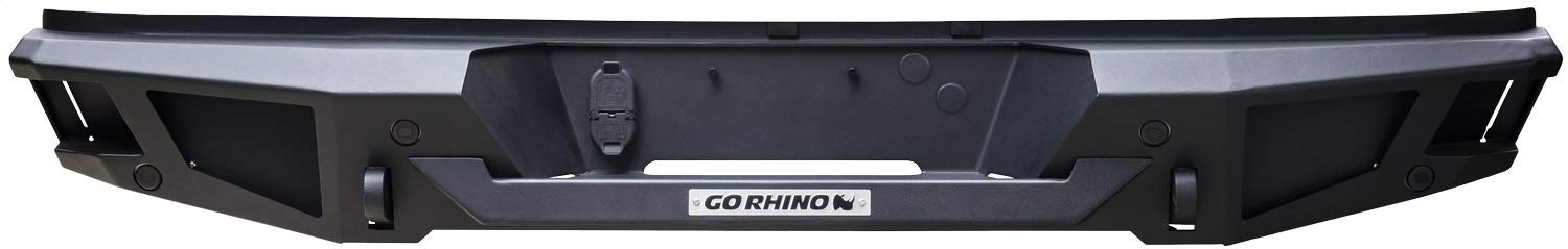 BR20 Go Rhino Rear Bumper | Mild Steel, Textured Black | 28169T | Fits 2011 - 2014 Chevrolet Silverado & GMC Sierra 2500HD, 3500HD