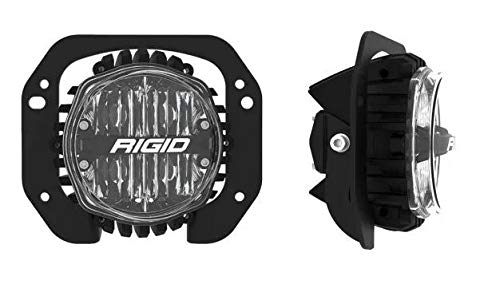 Rigid Industries 37107 Jeep Rubicon JL and Gladiator JT 2018-2020 1 Pc Plastic Bumper Fog Mount Kit Includes 1 Pair 360-Series 4 Inch SAE Selective Yellow