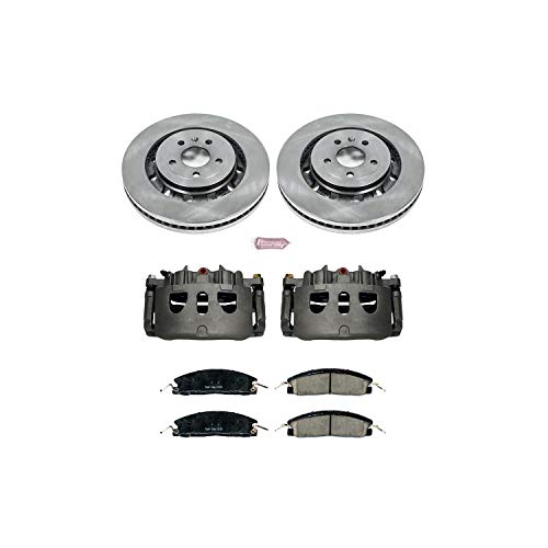 Power Stop 1-Click KCOE6374 Front Auto specialty OE Replacement Brake Kit with Caliper, 1 Pack