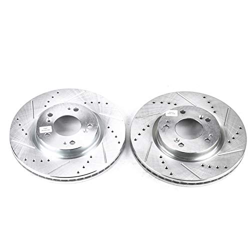 Power Stop Front JBR1101XPR Evolution Drilled & Slotted Rotor Pair For Mitsubishi Eclipse 2006-2012, Mitsubishi Galant 2004-2009 [Model Specific]