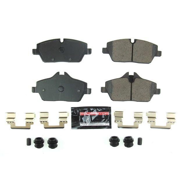 Power Stop Z23-1308A Z23 Evolution Sport Carbon Fiber Infused Ceramic Brake Pads with Hardware For BMW i3 2014-2021, BMW i3s 2018-2021 [Model Specific]