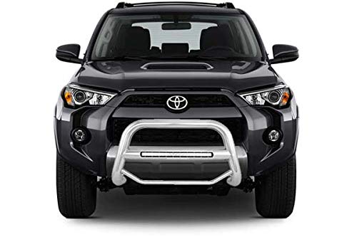 MAX Black Horse Beacon Bull Bar No Skid Plate Stainless Steel Compatible with 2010-2024 4Runner (Excl. 2014-24 LTD& 19-20 Nightshade Edition,22-24 TRD Sport Models)-MAB-B7108S