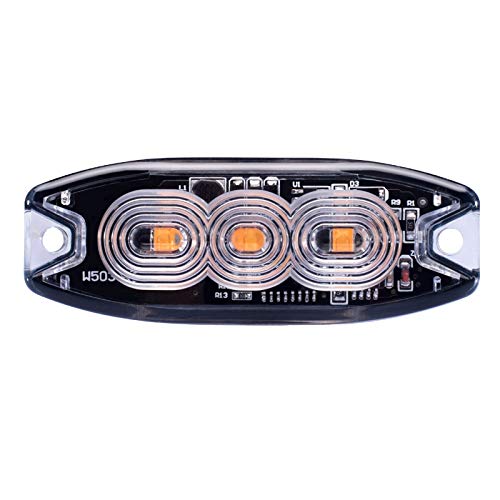 Race Sport Lighting AMBER RS3020ASP Strobe Pro Series 3-LED Ultra thin style marker strobes with stylish clear lens face - Self Strobing pattern settings